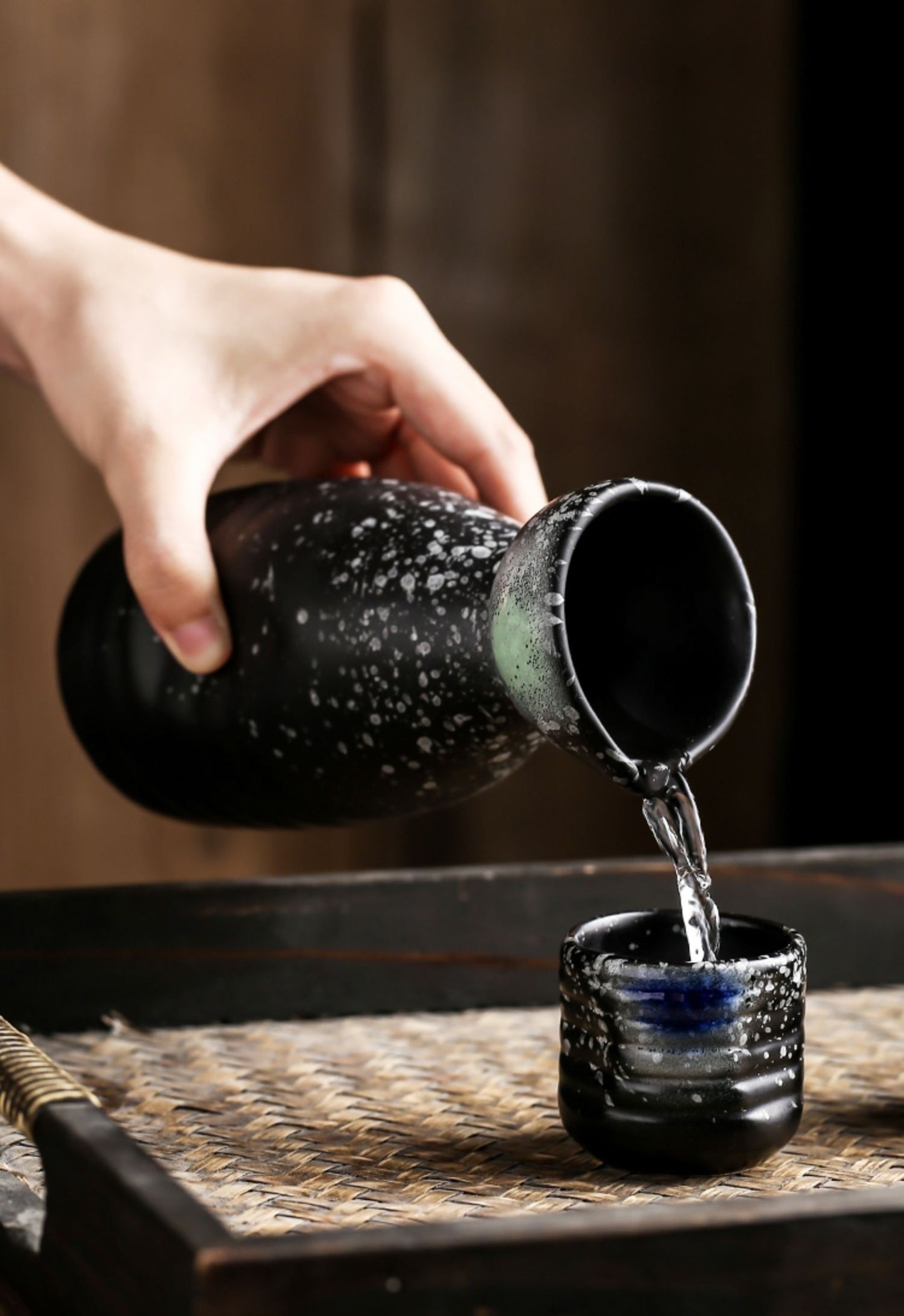 Retro Sake Set Keramik Weinflasche